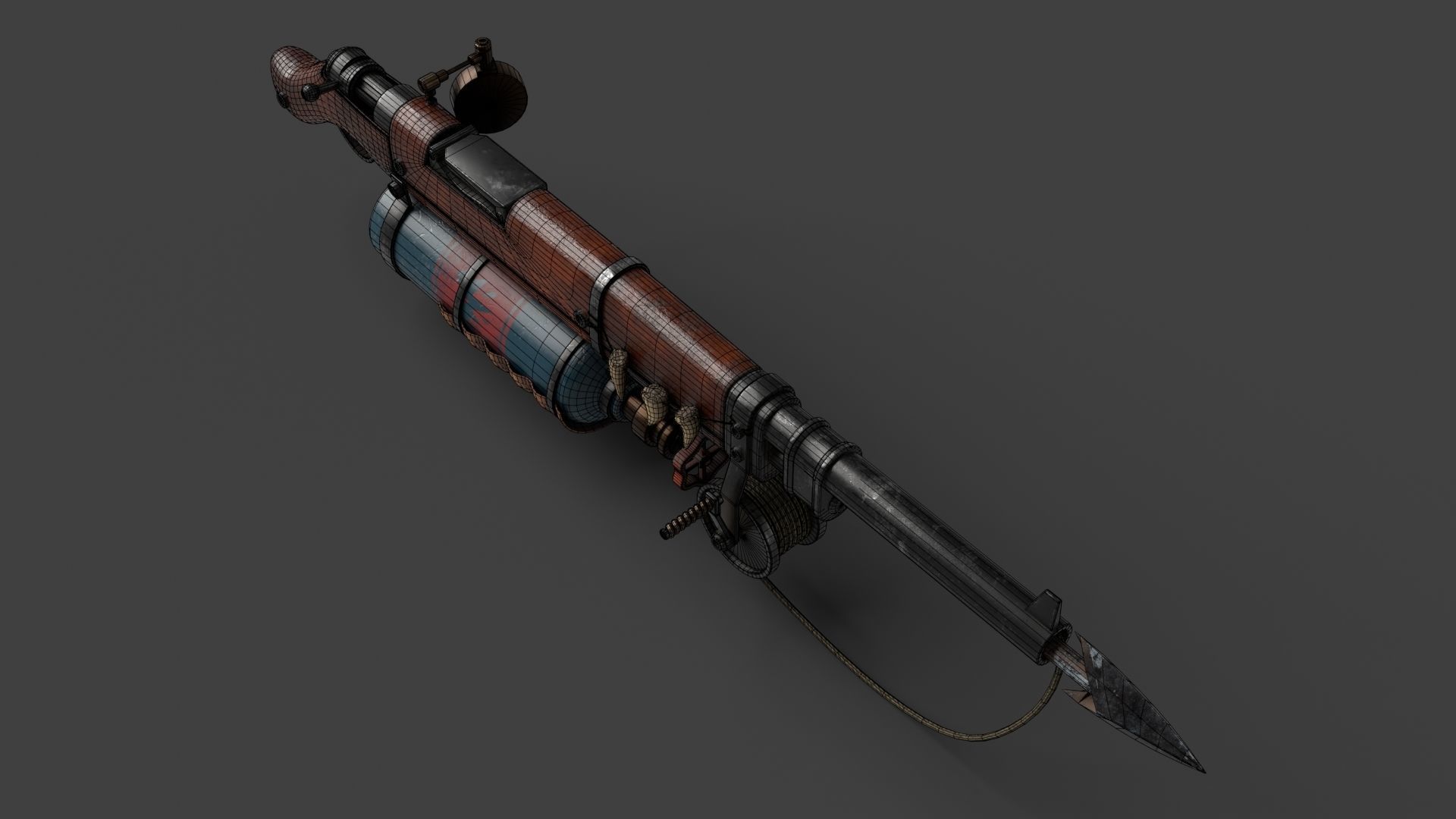 Harpoon Gun Low-poly 3D model_14