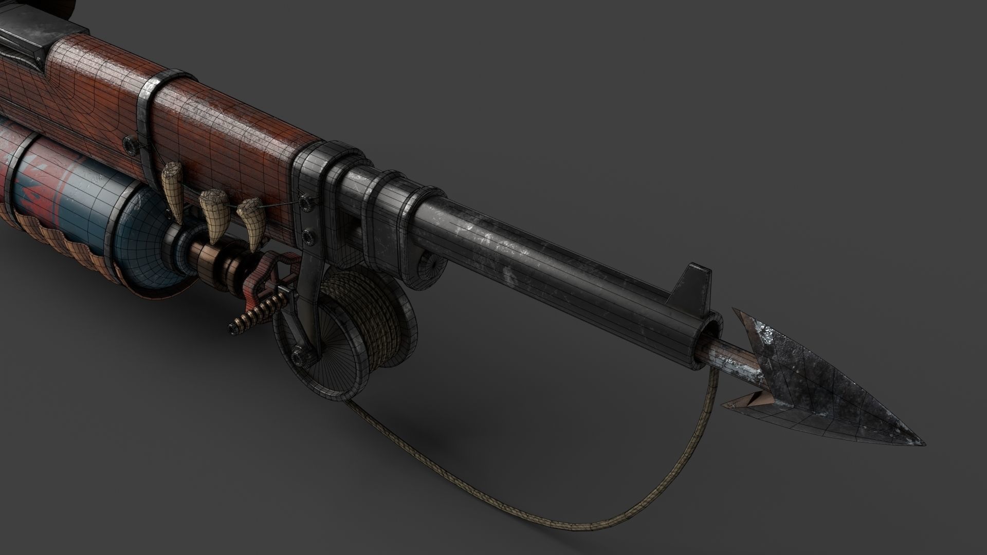 Harpoon Gun Low-poly 3D model_19