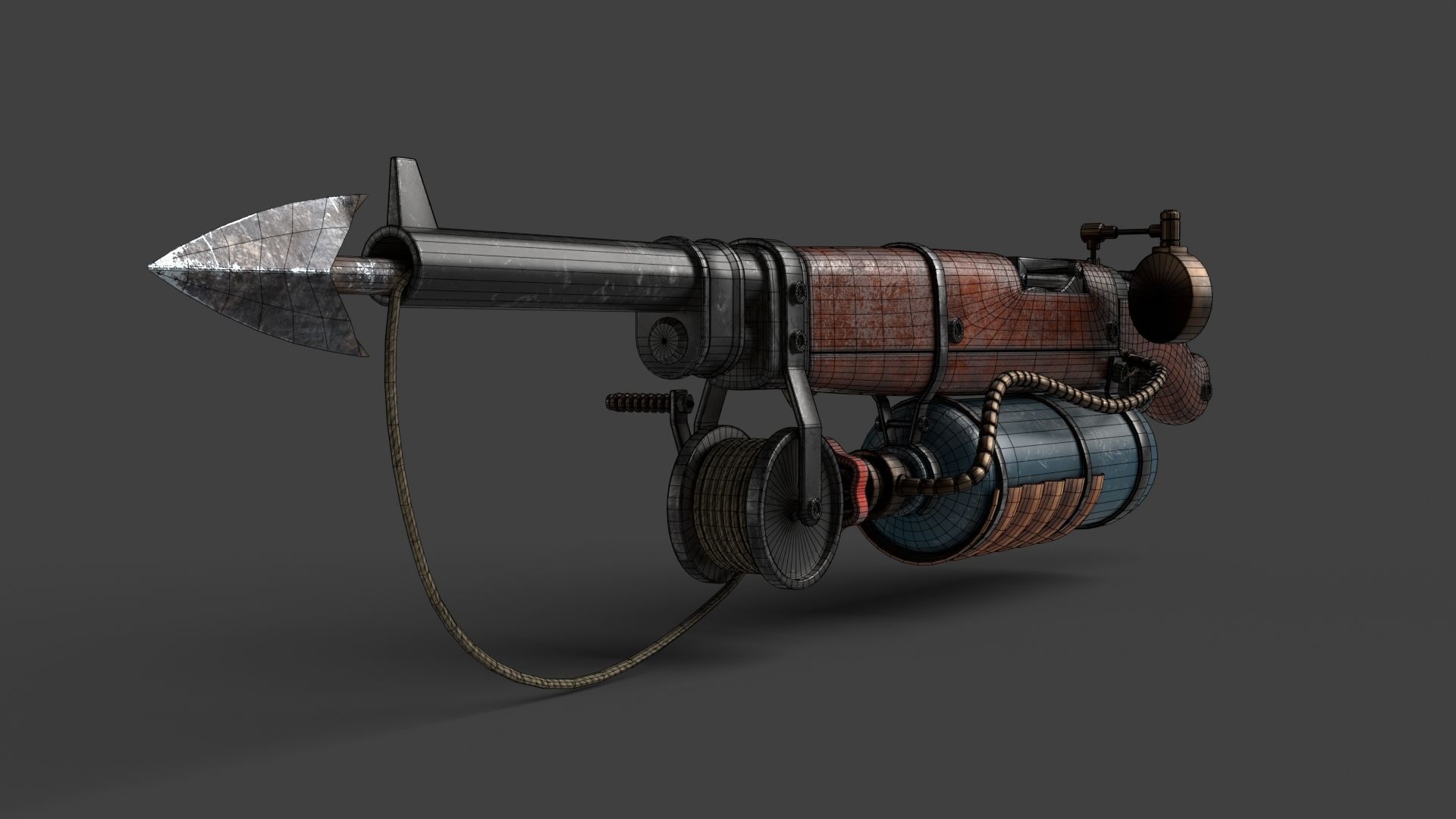 Harpoon Gun Low-poly 3D model_13