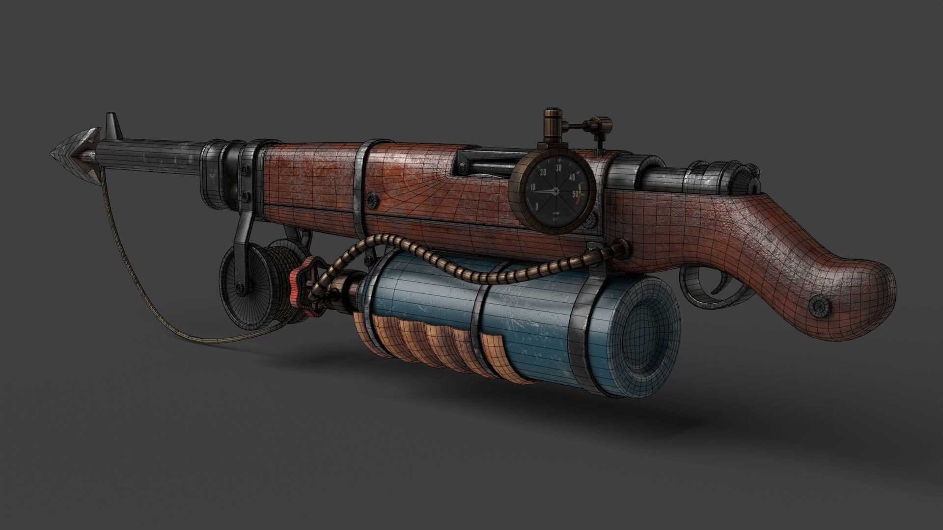 Harpoon Gun Low-poly 3D model_15