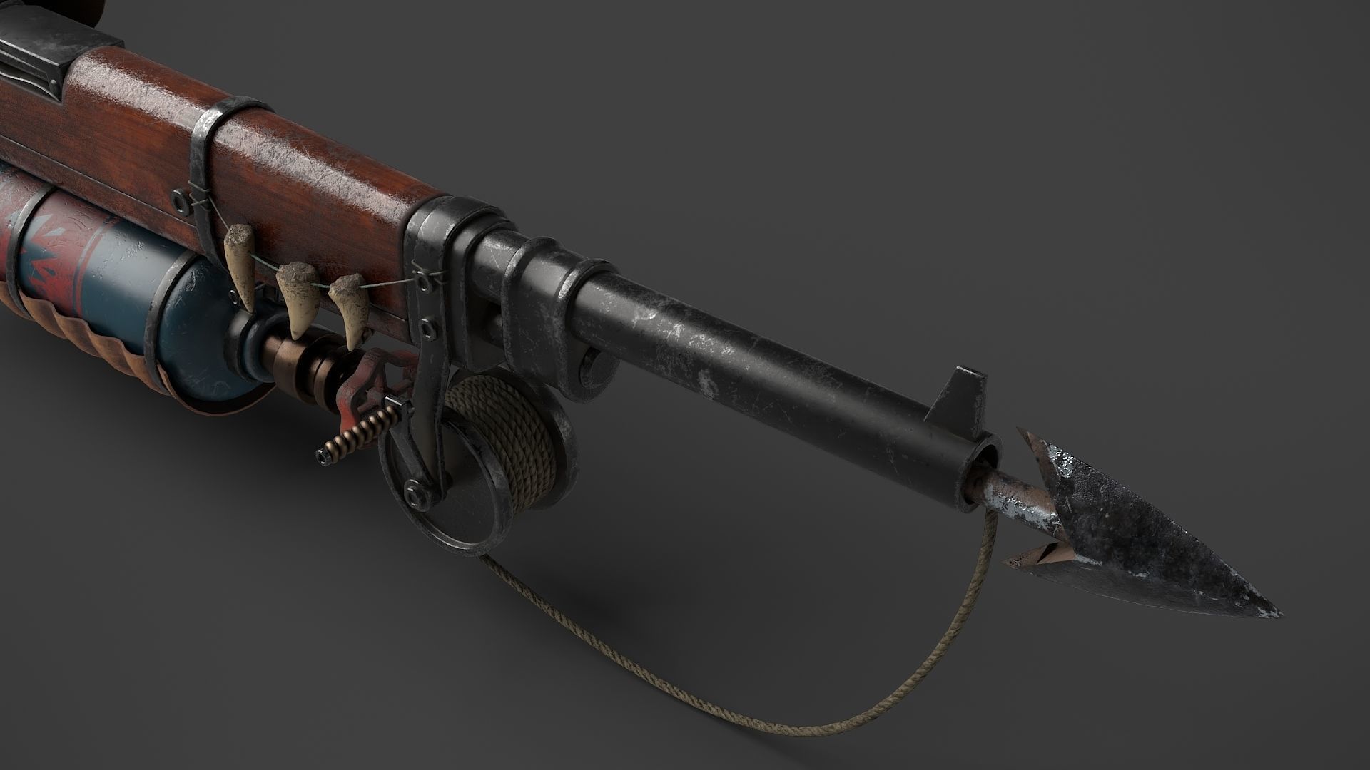 Harpoon Gun Low-poly 3D model_9