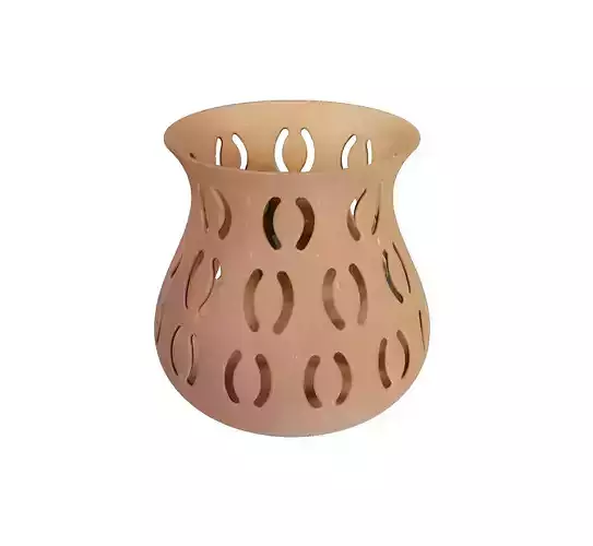 Wooden Flower Vase Low-poly 3D model