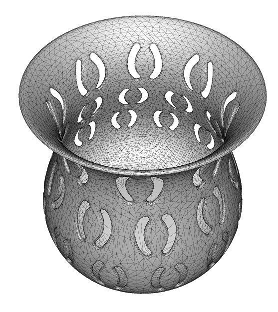 Wooden Flower Vase Low-poly 3D model_3