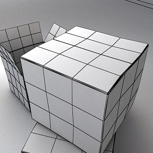 Photoreal Cardboard Box 2 3D model_9