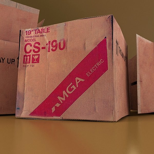 Photoreal Cardboard Box 2 3D model_3