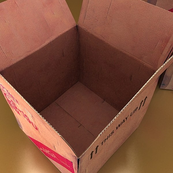 Photoreal Cardboard Box 2 3D model_5