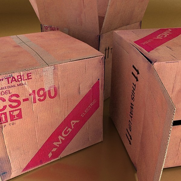 Photoreal Cardboard Box 2 3D model_1