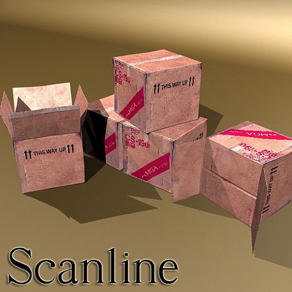 Photoreal Cardboard Box 2 3D model_6