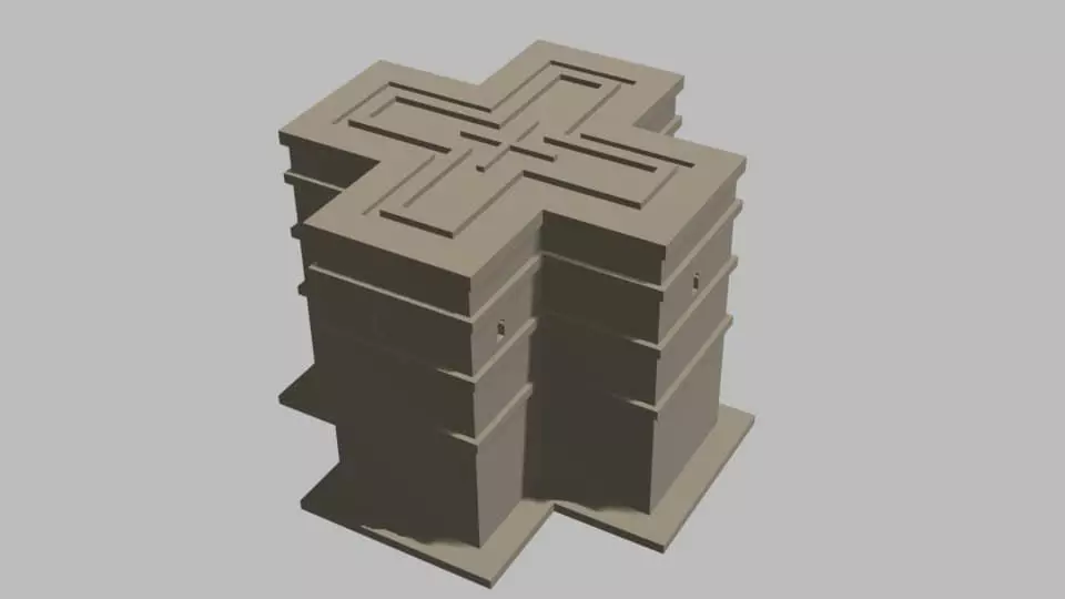 Lalibela cross tower Free 3D model_0