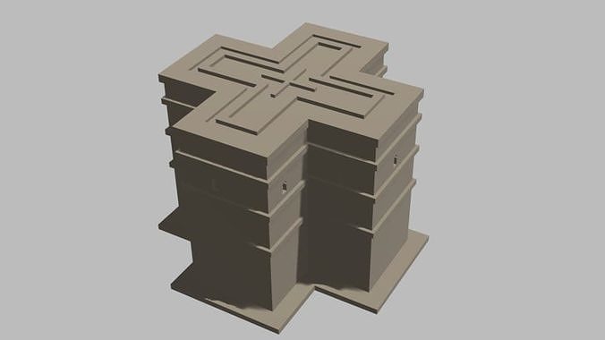 Lalibela cross tower Free 3D model