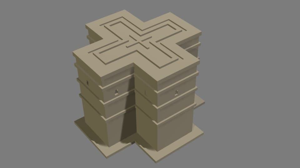 Lalibela cross tower Free 3D model_1