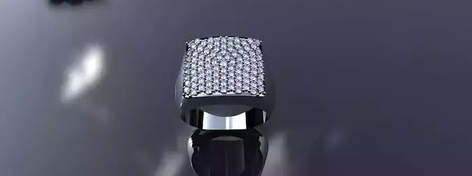 Wide Diamond Ring Gold Silver Luxury Mens Jewelry