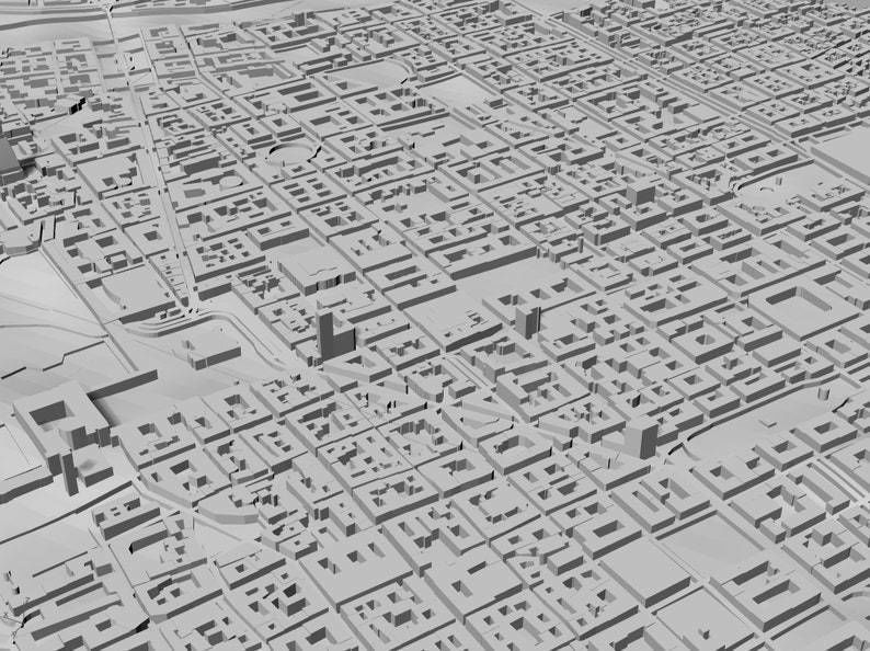 3D Turin Map 3D City Art Landmark Model of Turin Skyline 3D Art 3D print model_3