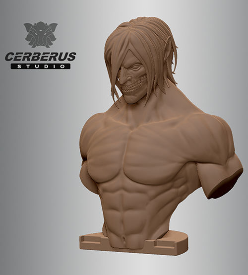 EREN TITAN BUST- ATTACK ON TITAN - shingueki no kiojin 3D print model_5