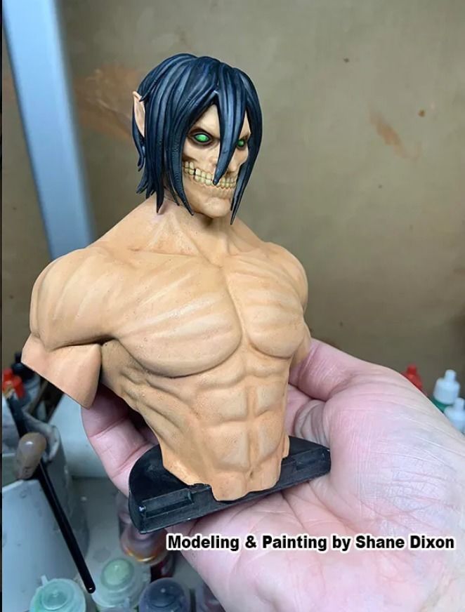 EREN TITAN BUST- ATTACK ON TITAN - shingueki no kiojin 3D print model_2