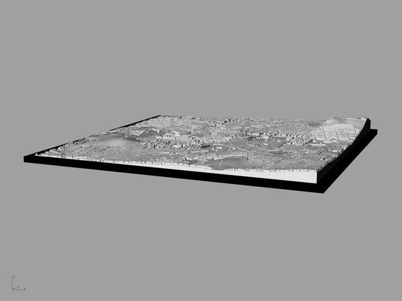 3D Athens Map City Art Landmark Model of Athens Skyline 3D Art 3D print model_0