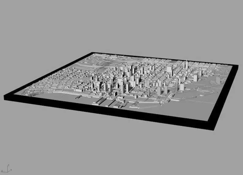 3D San Diego Map City Art Landmark Model of San Diego Skyline 3D print model