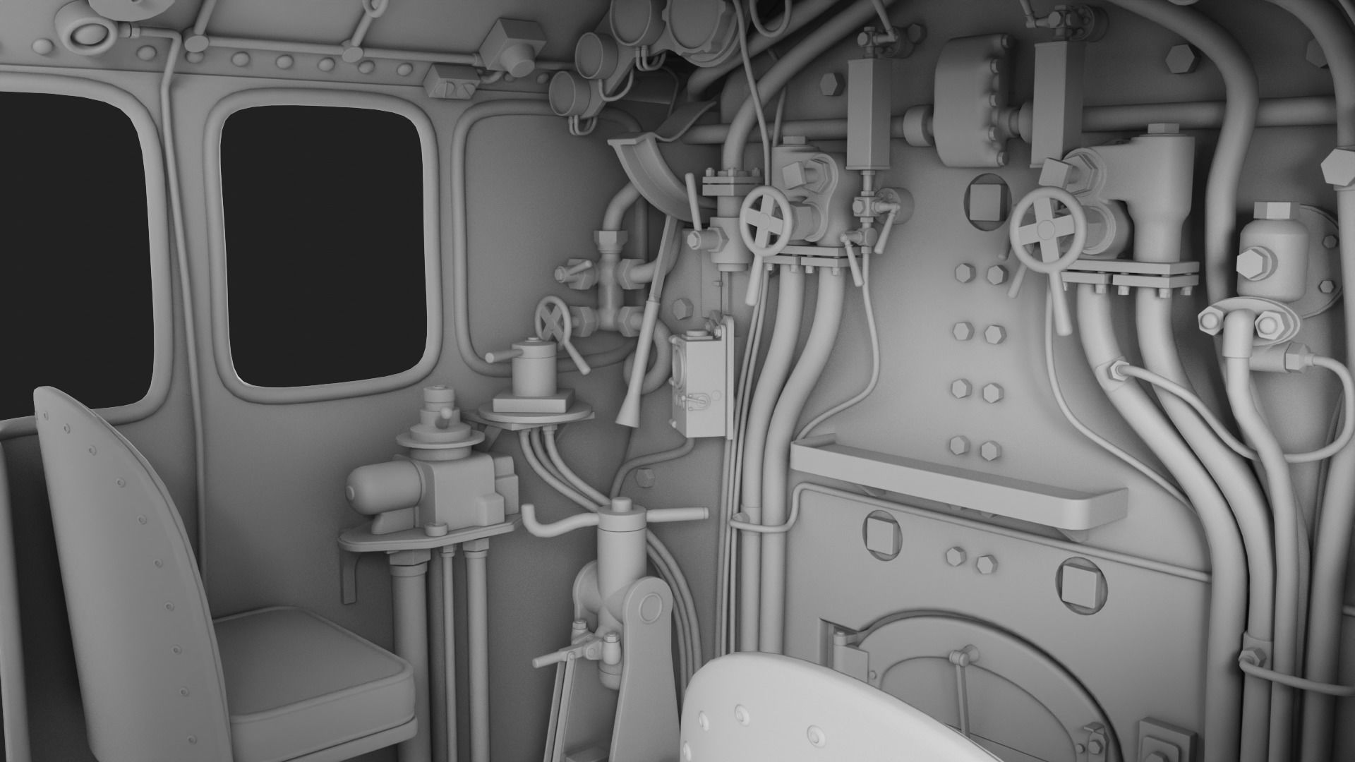 Mallard steam train 3D model_5