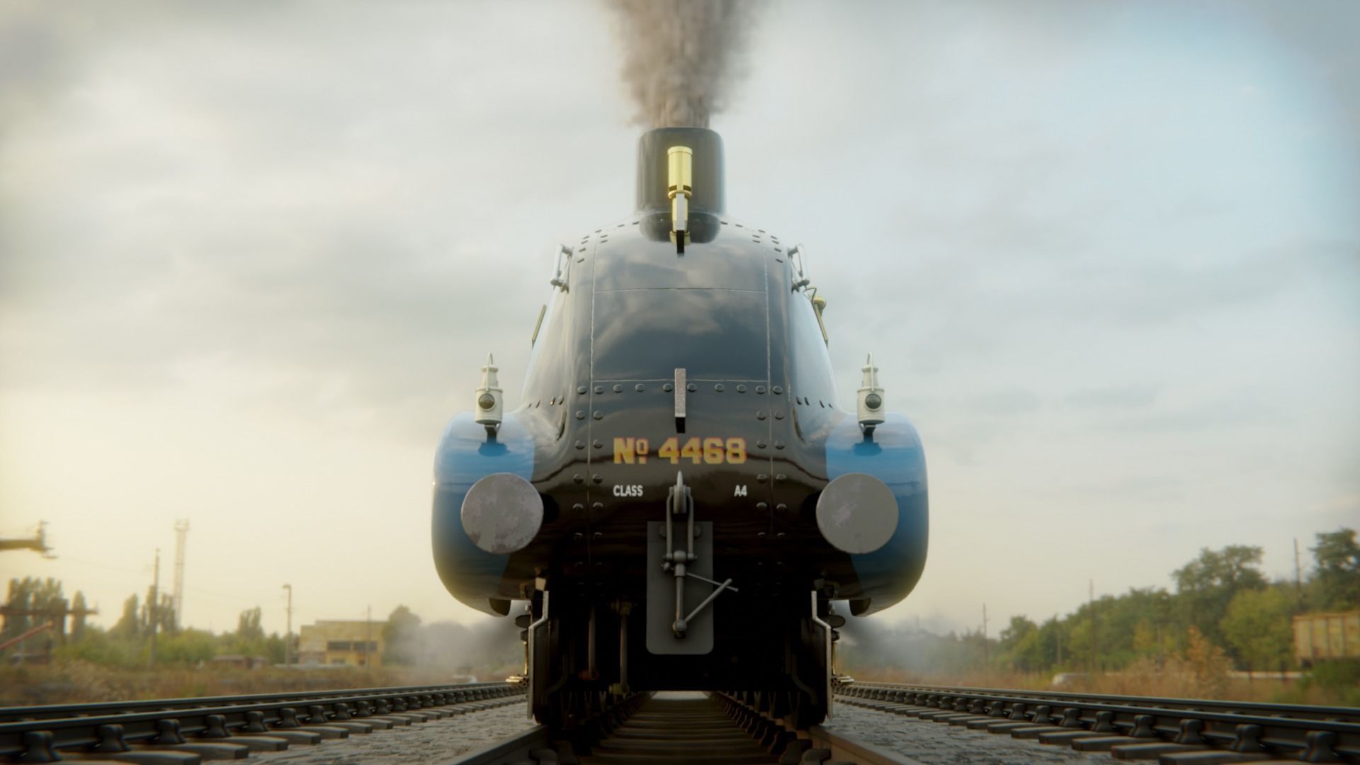 Mallard steam train 3D model_2