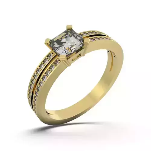 RING-297-JEWELRY princess cut diamond engagement ring gold