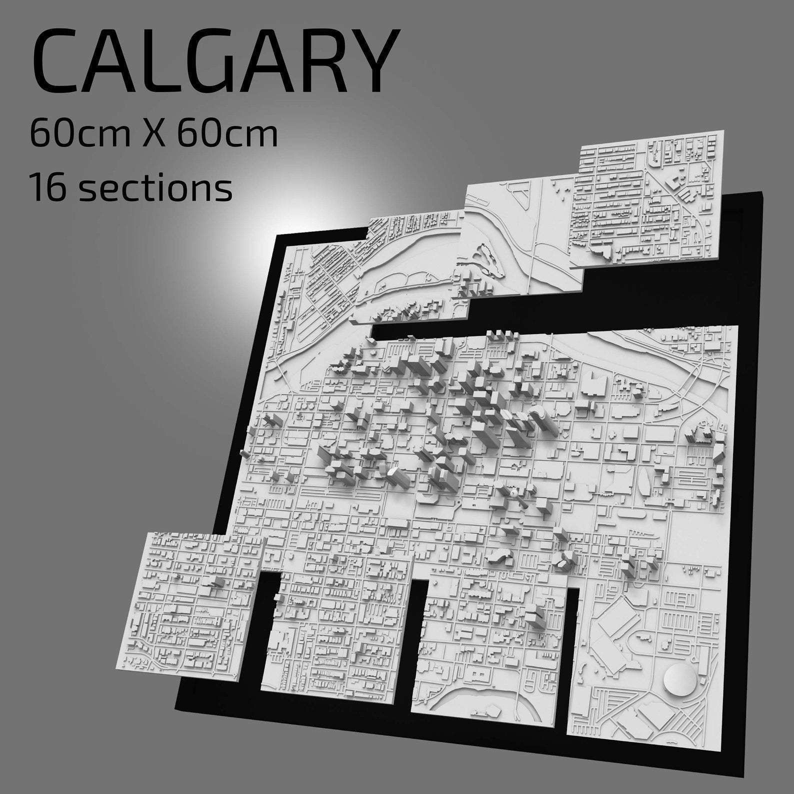 3D Calgary Map City Art 3D Landmark Calgary Skyline 3D Art 3D print model_1