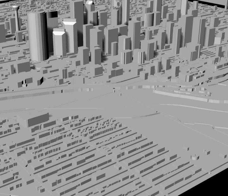 3D Calgary Map City Art 3D Landmark Calgary Skyline 3D Art 3D print model_2