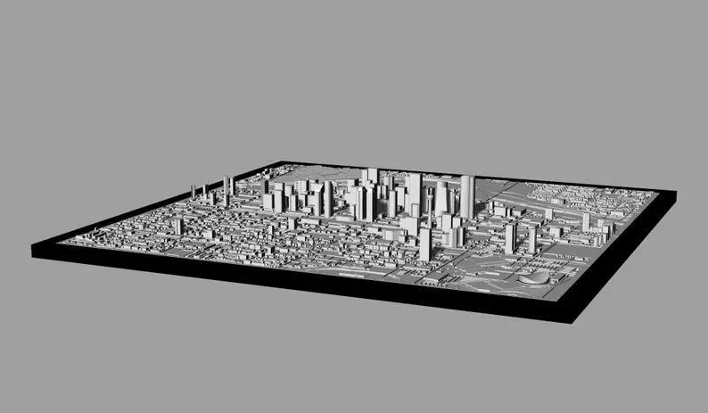 3D Calgary Map City Art 3D Landmark Calgary Skyline 3D Art 3D print model_0