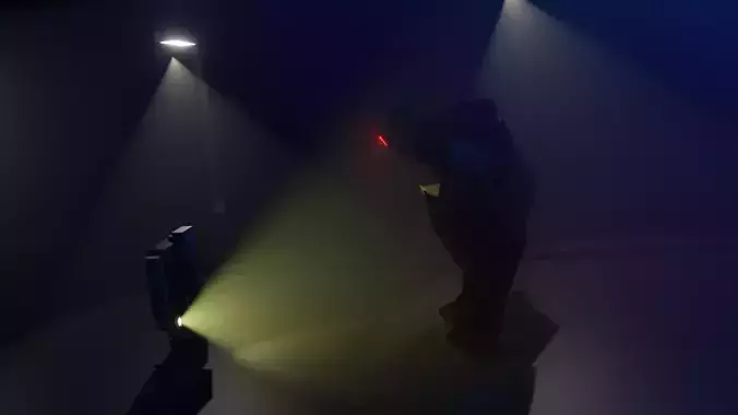 stylized man with monster 