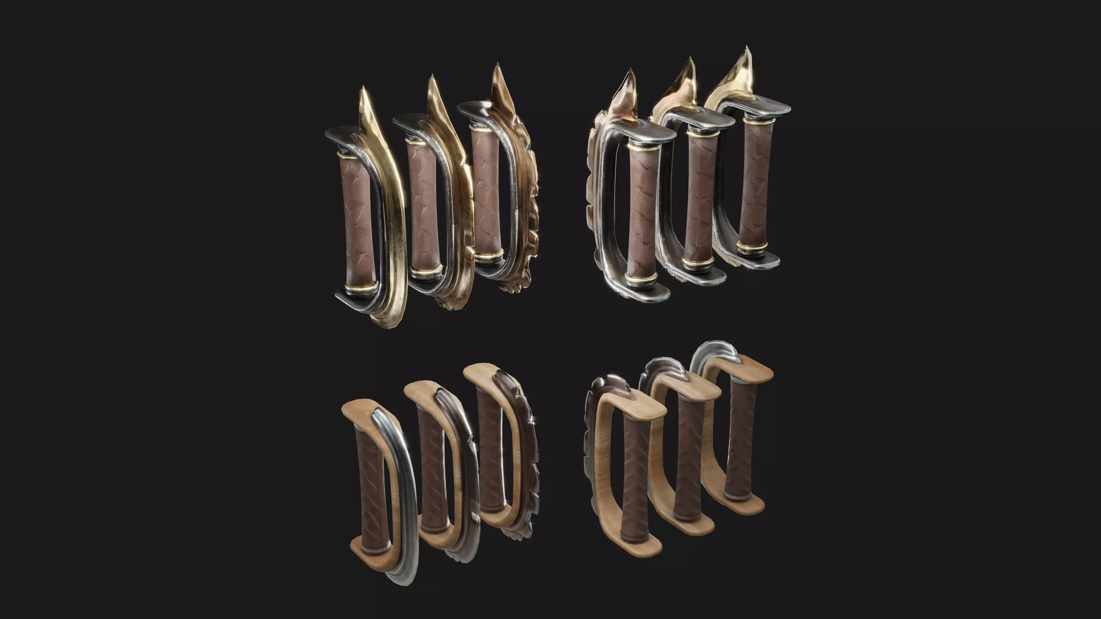 Boxerblade Weapon PACK Low-poly 3D model_0