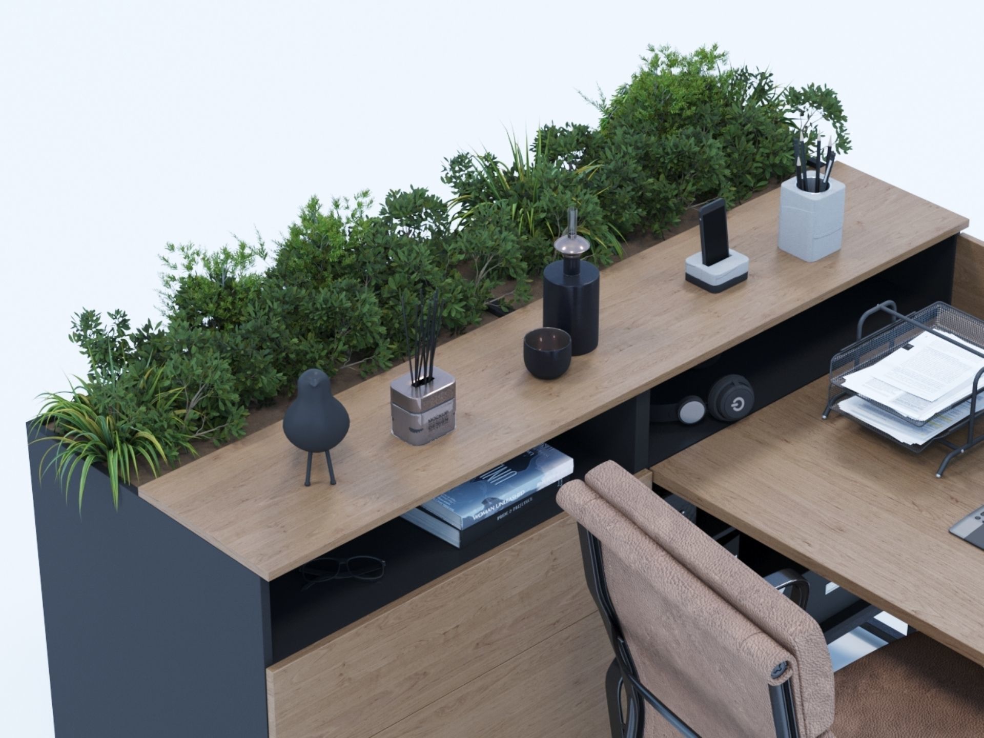 Office desk 3D model_4