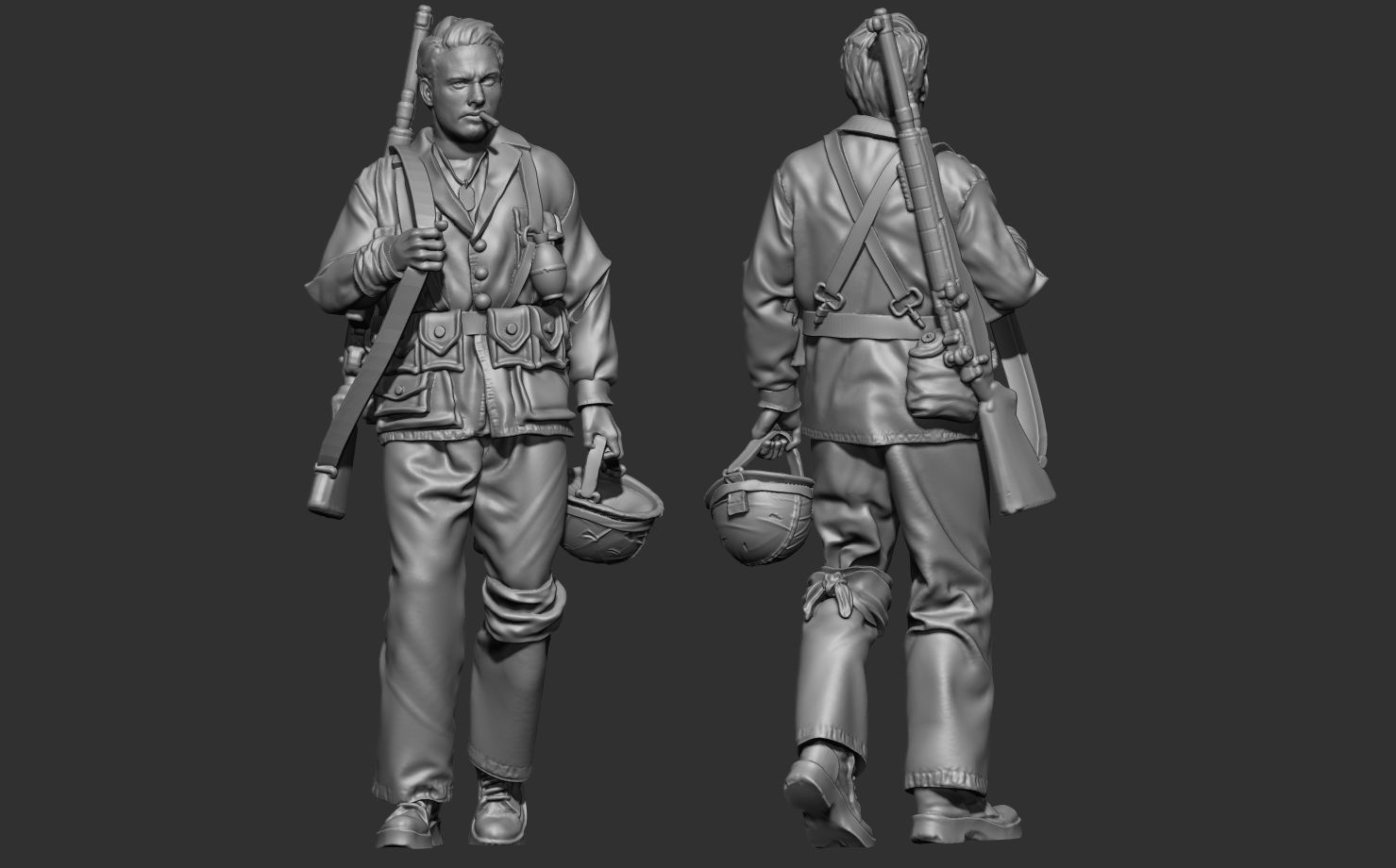 USA marine ww2 3D print model_48