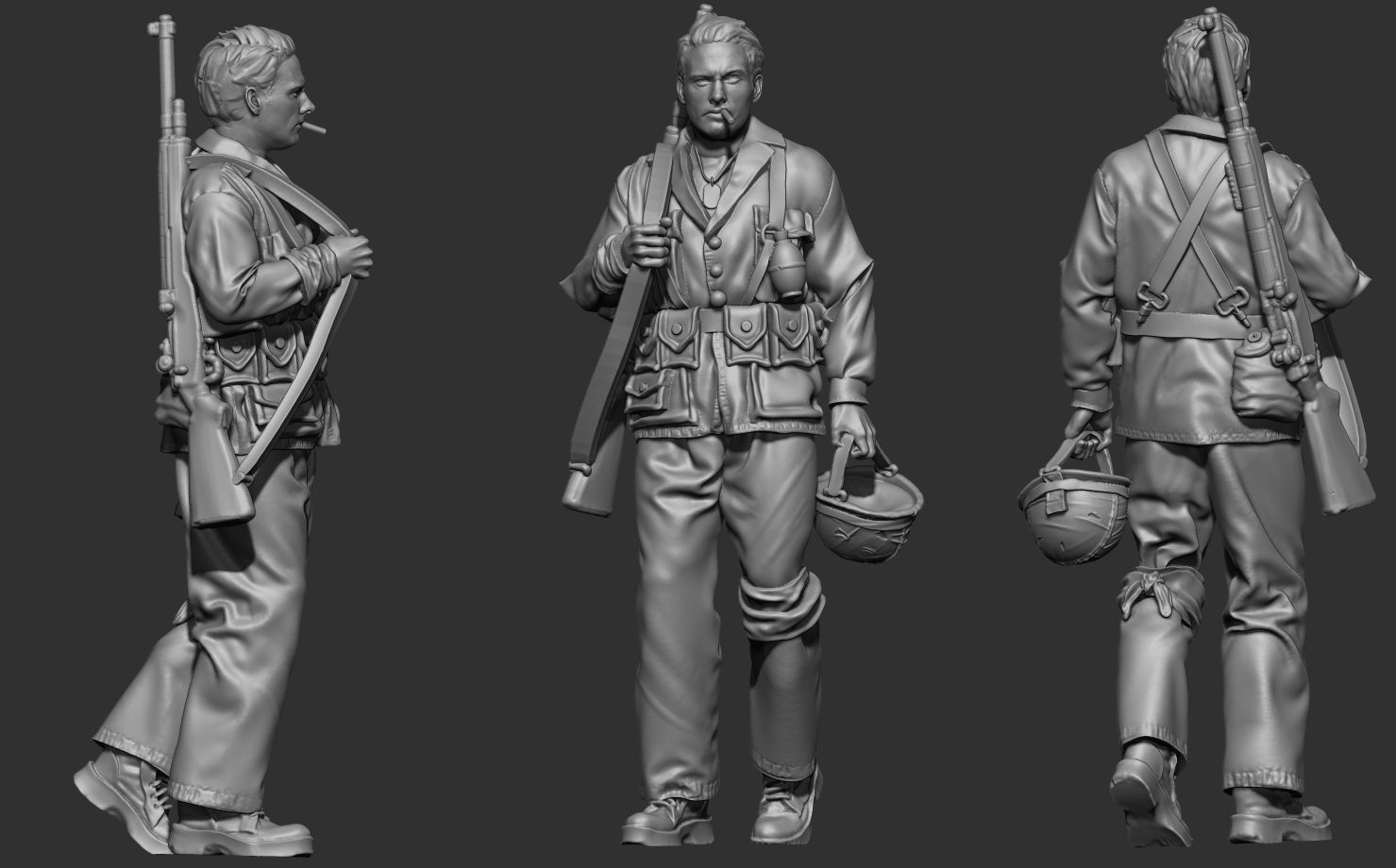 USA marine ww2 3D print model_46