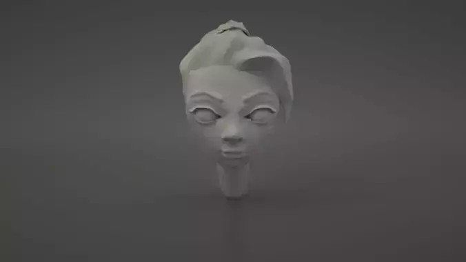 girl 3d toon model- female head