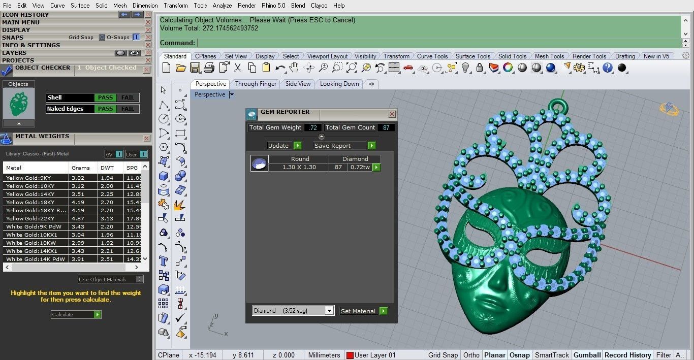 masquerade pendant 3D print model_2