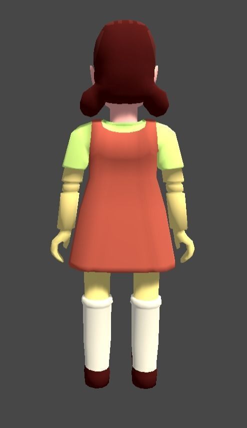Squid Game Doll Game Ready Low-poly 3D model_4