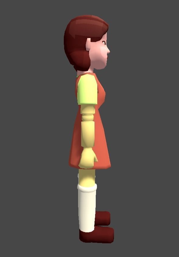 Squid Game Doll Game Ready Low-poly 3D model_3