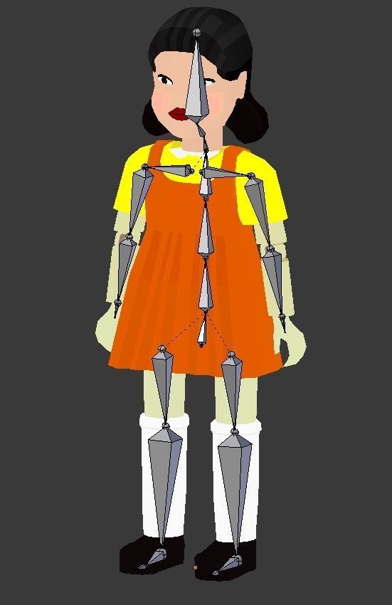 Squid Game Doll Game Ready Low-poly 3D model_6