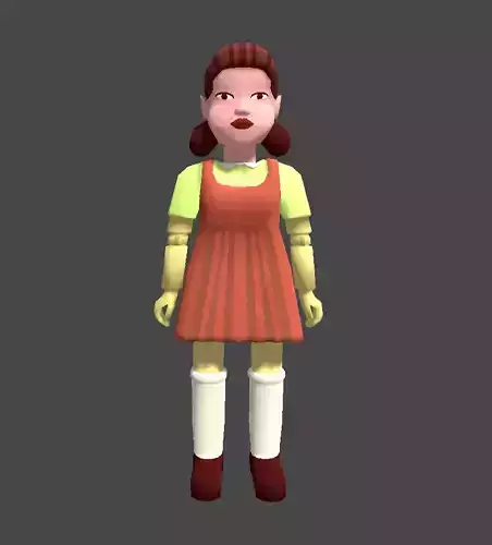 Squid Game Doll Game Ready Low-poly 3D model