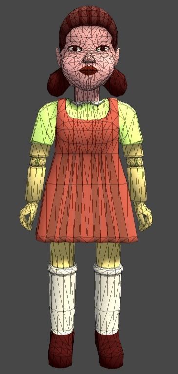 Squid Game Doll Game Ready Low-poly 3D model_2