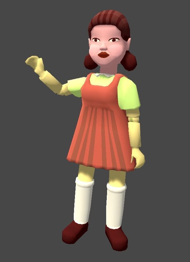 Squid Game Doll Game Ready Low-poly 3D model_5