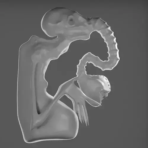 Alien3D HIGH POLY skeleton