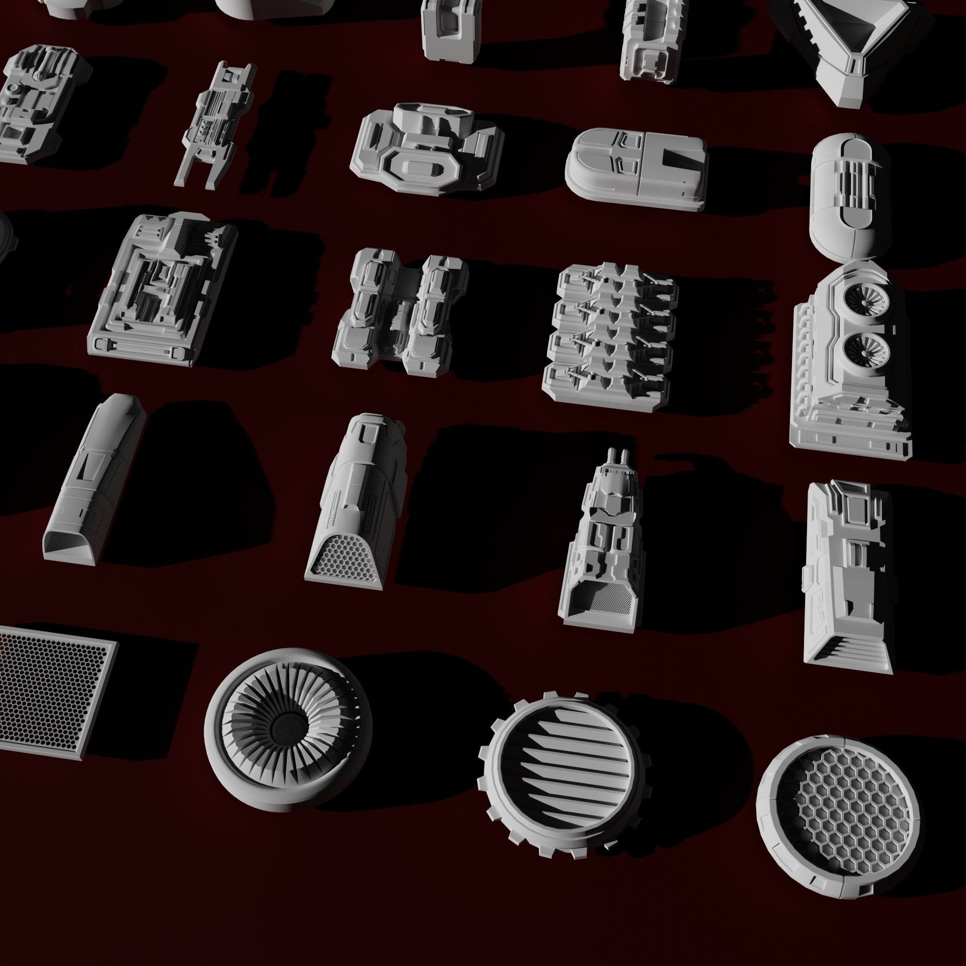 Greeble Kit bashing Sci-fi Pack  3D model_1