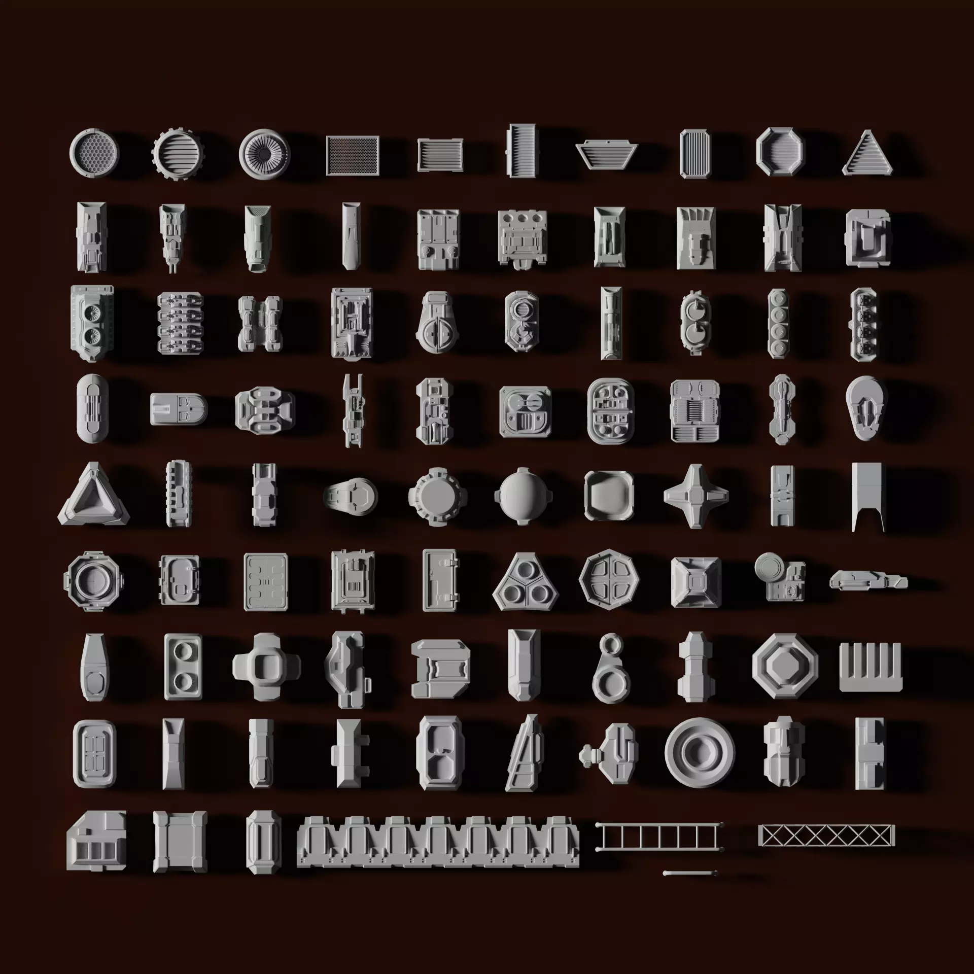 Greeble Kit bashing Sci-fi Pack  3D model_0