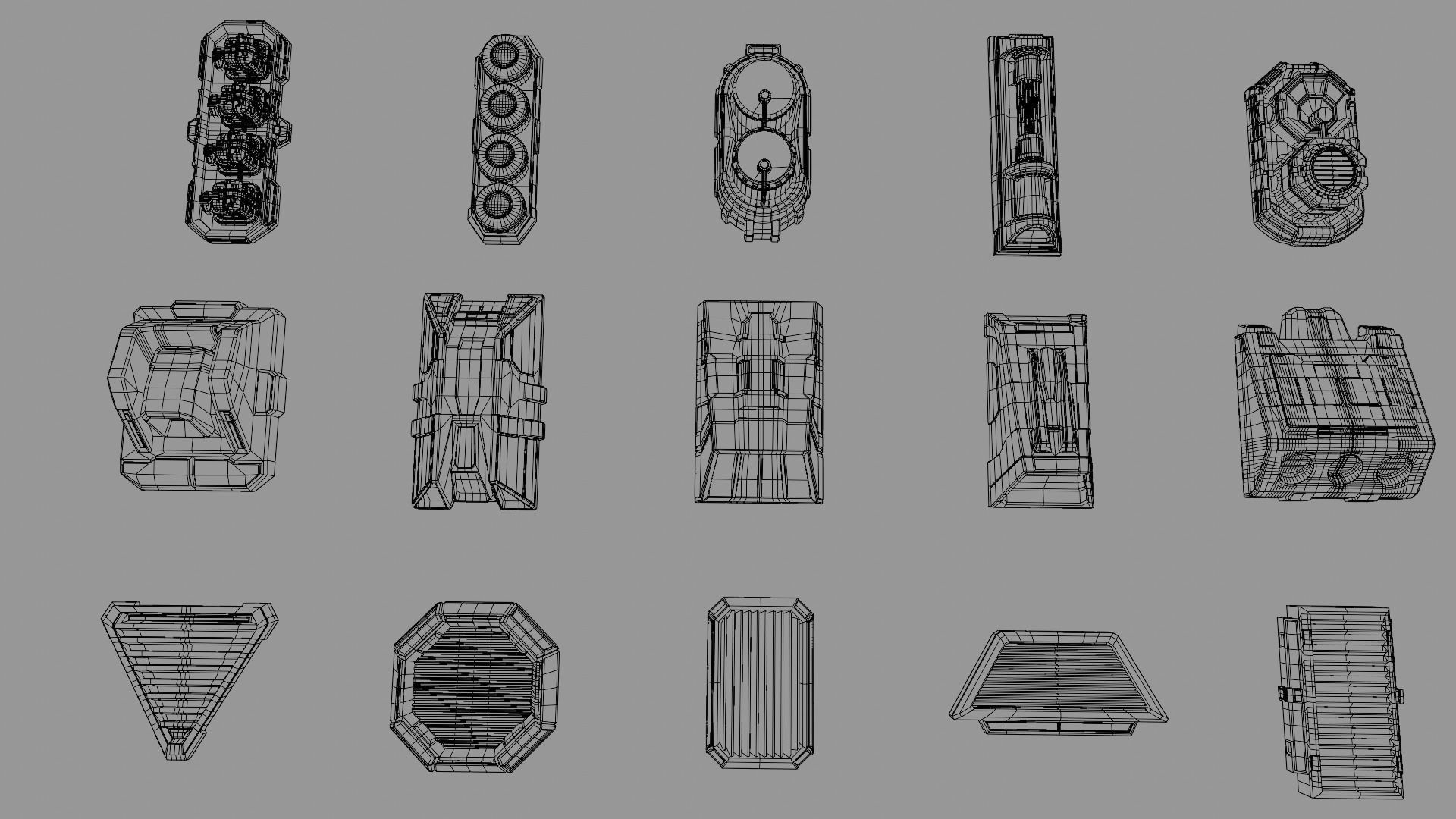 Greeble Kit bashing Sci-fi Pack  3D model_10