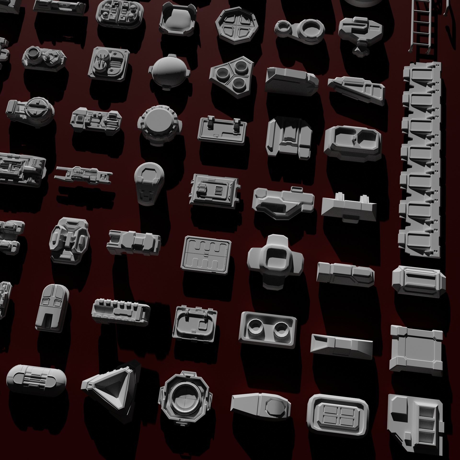 Greeble Kit bashing Sci-fi Pack  3D model_7