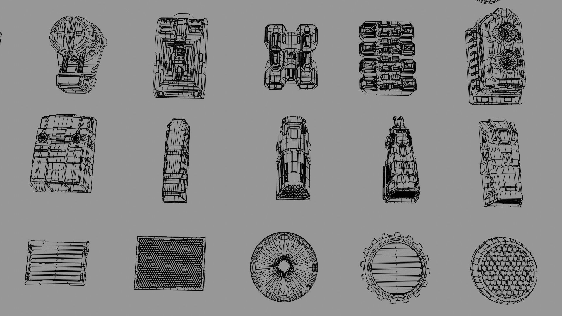 Greeble Kit bashing Sci-fi Pack  3D model_9