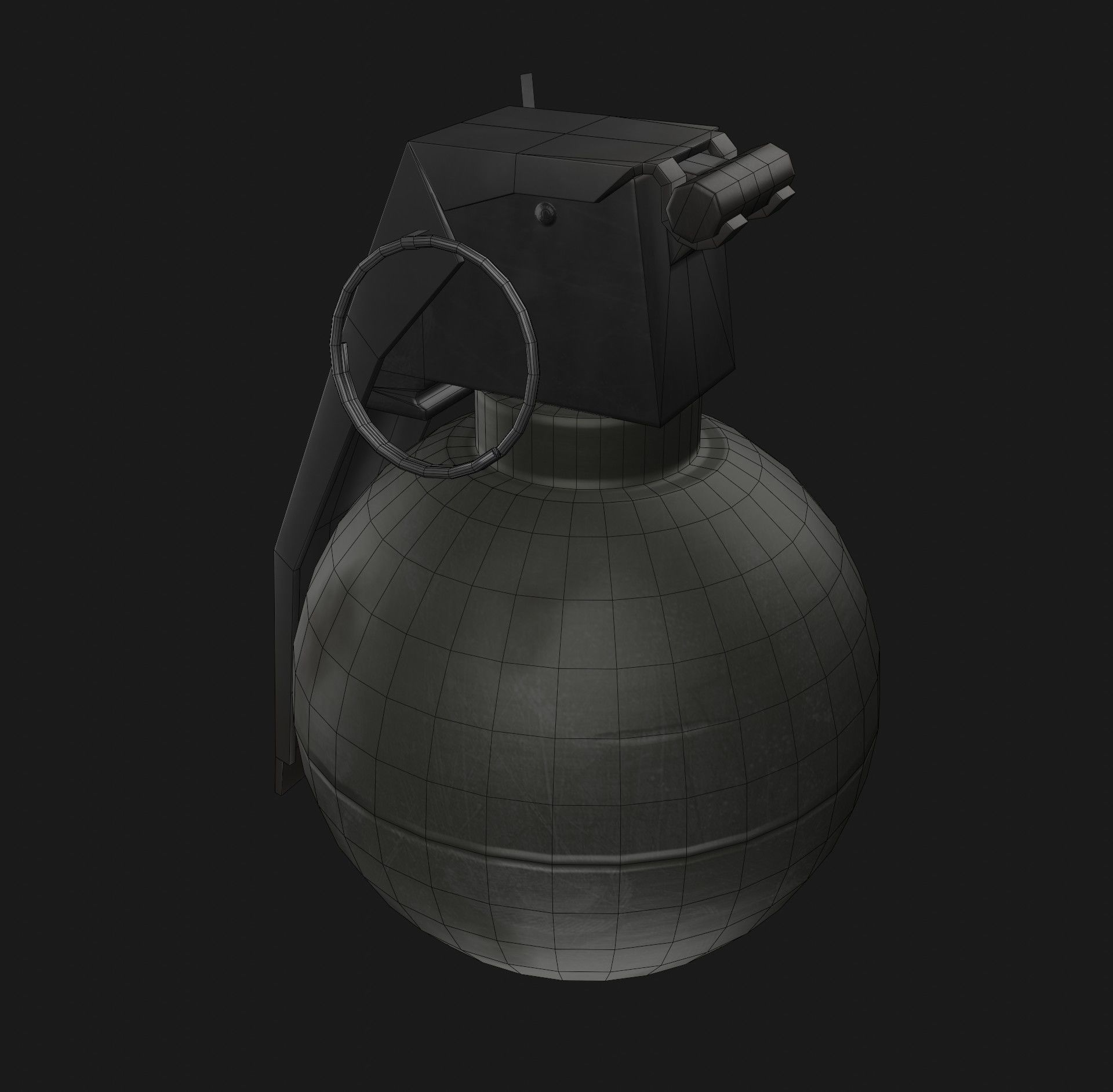 military grenade M67 G4 Low-poly 3D model_6