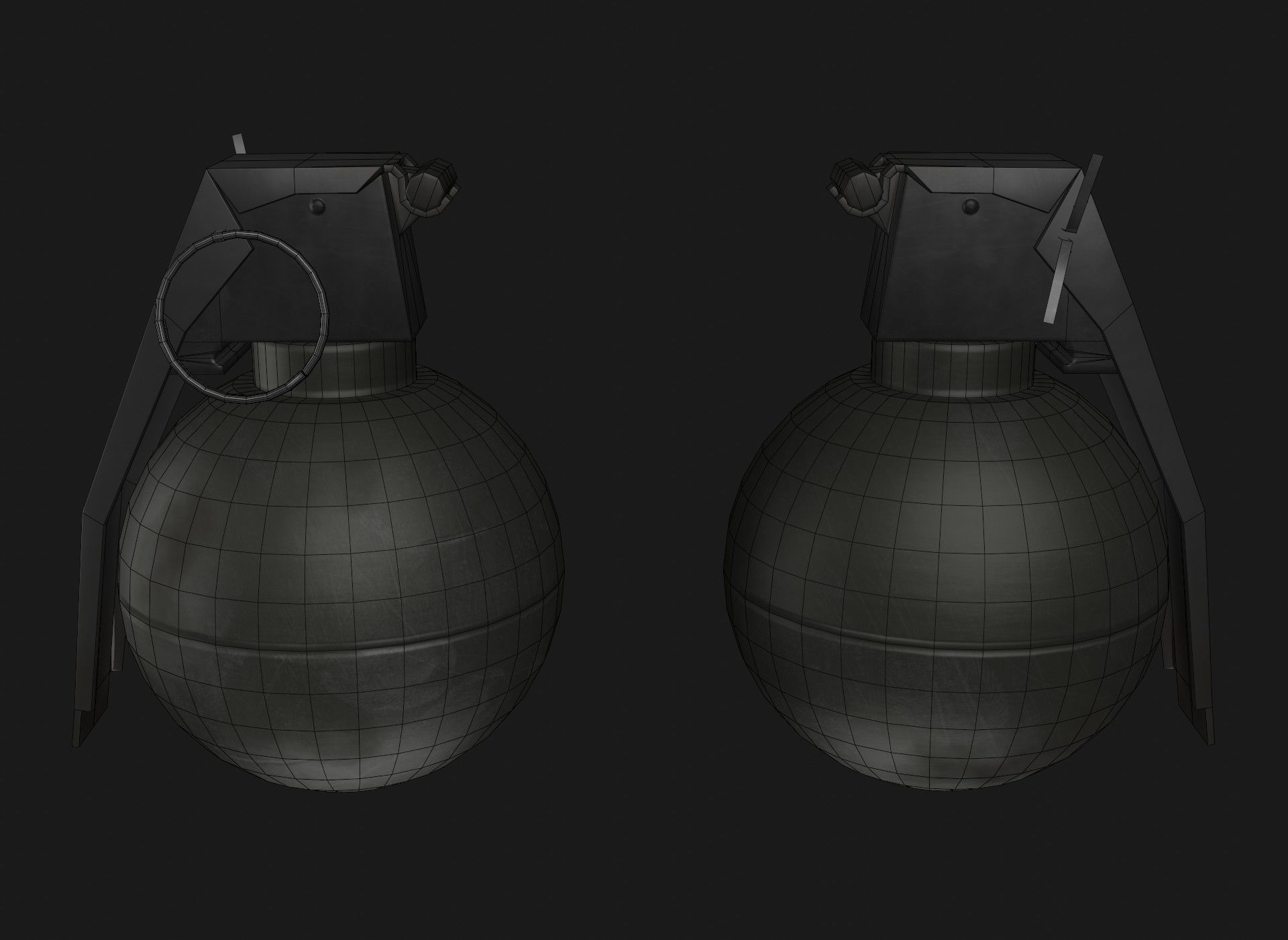 military grenade M67 G4 Low-poly 3D model_2
