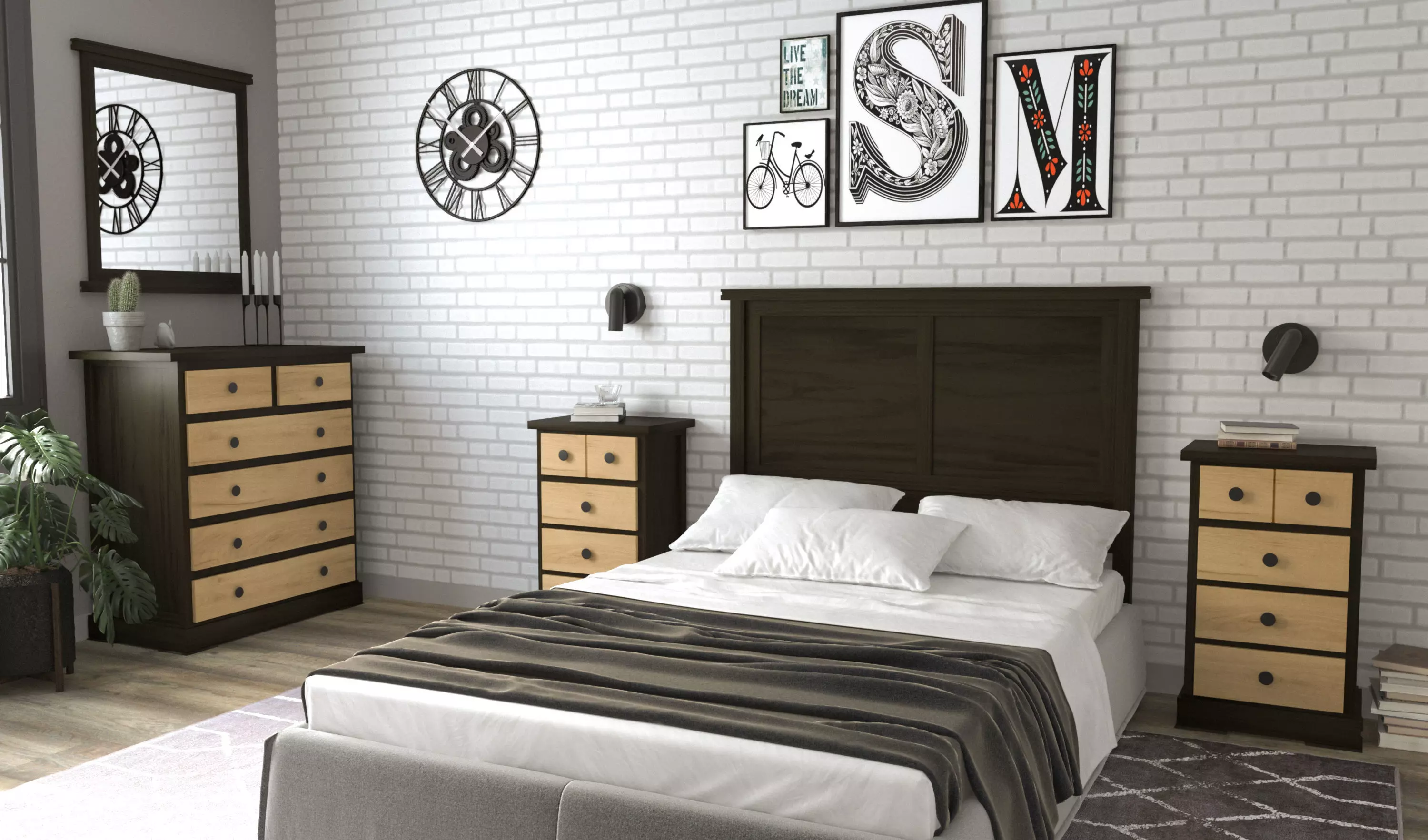 Furniture set modern 3D model_0