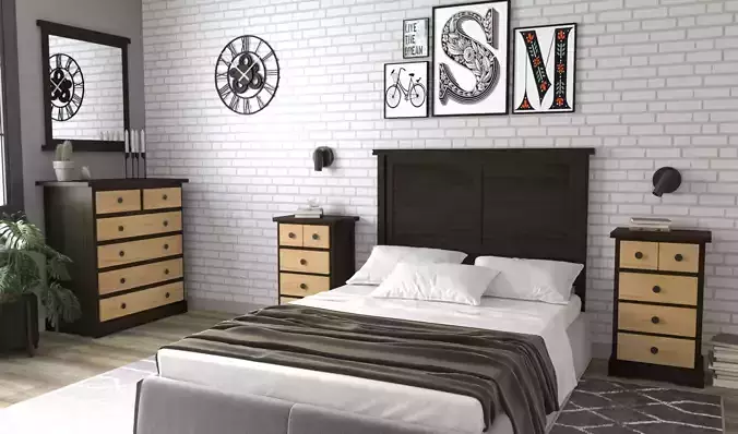Furniture set modern 3D model